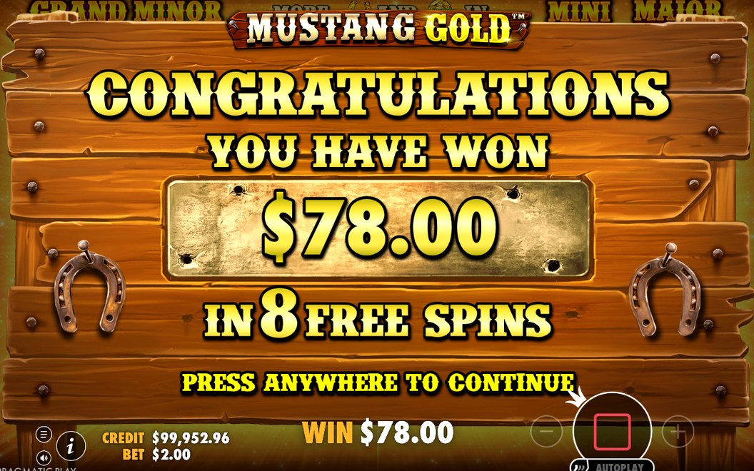 Win screen: payline win with the Money Collect total added