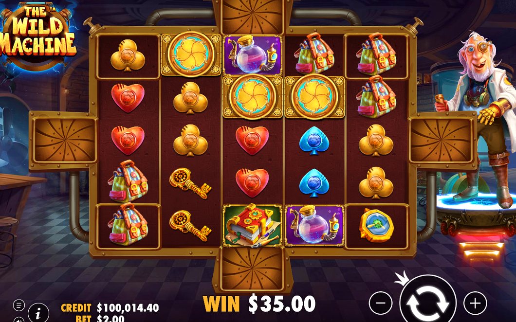 Win screen after a payline pays on the grid