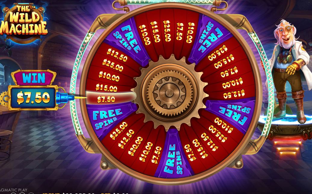Wonder Wheel bonus with cash and FREE SPINS wedges