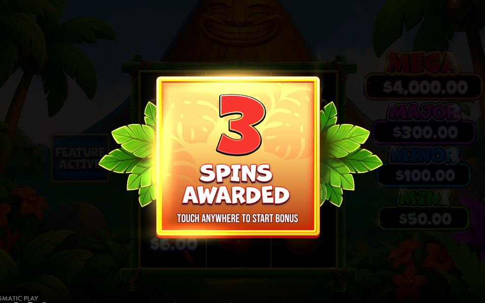 Bonus spins running behind the cyan border